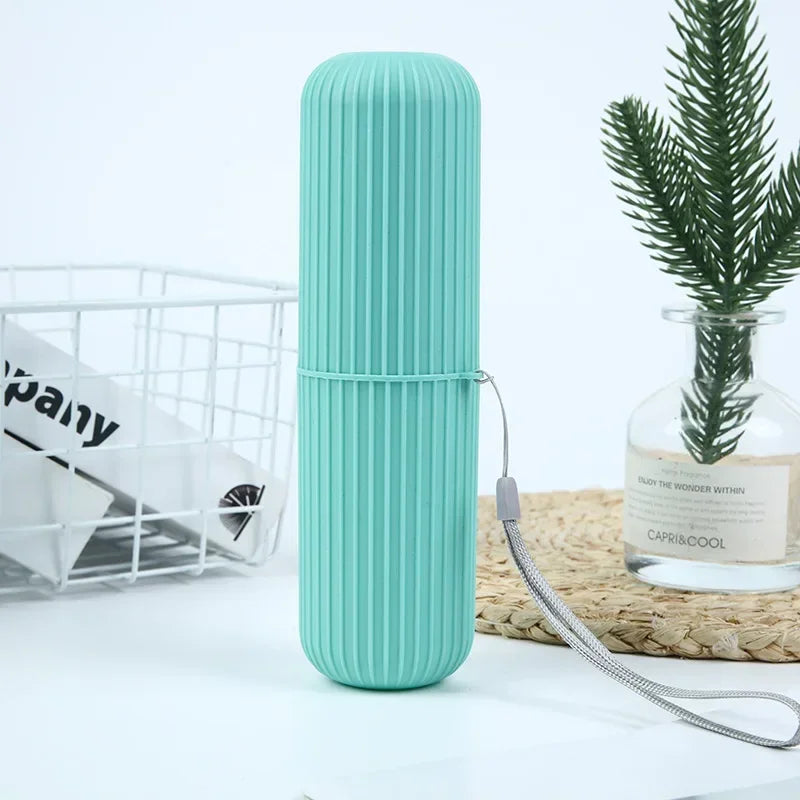 Travel Toothbrush Cup Box Round Plastic Portable Toothpaste Holder Home Organizer Storage Case Stand Bathroom Accessories