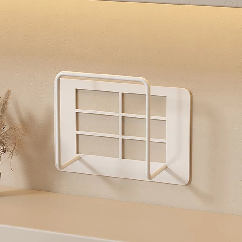 Easy To Install Non Drilling Wall Mounted Router Bracket Multifunctional Stylish White Cast Iron Multi-Purpose Wi-Fi Rack
