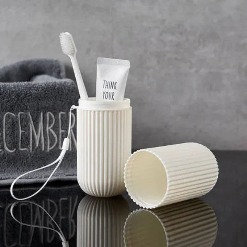 Travel Toothbrush Cup Box Round Plastic Portable Toothpaste Holder Home Organizer Storage Case Stand Bathroom Accessories