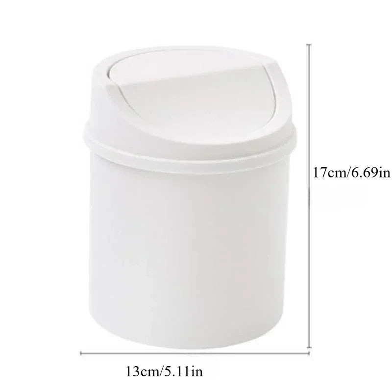 Mini Desktop Trash Can with Lid Garbage Waste Bin Organizer Bedroom Office Desk Storage Box for Car Kitchen Bathroom garbage