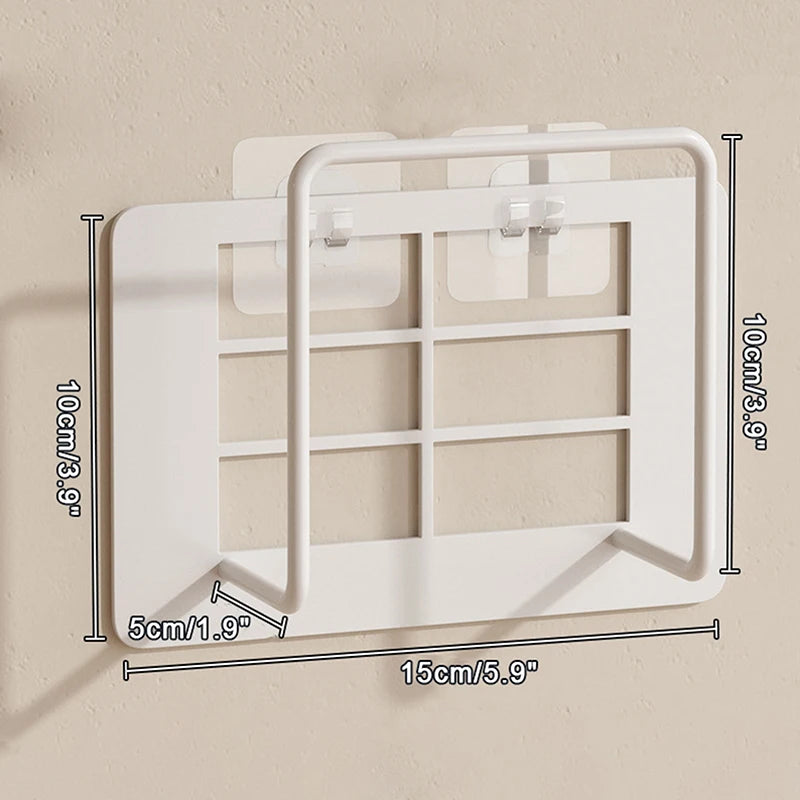 Easy To Install Non Drilling Wall Mounted Router Bracket Multifunctional Stylish White Cast Iron Multi-Purpose Wi-Fi Rack