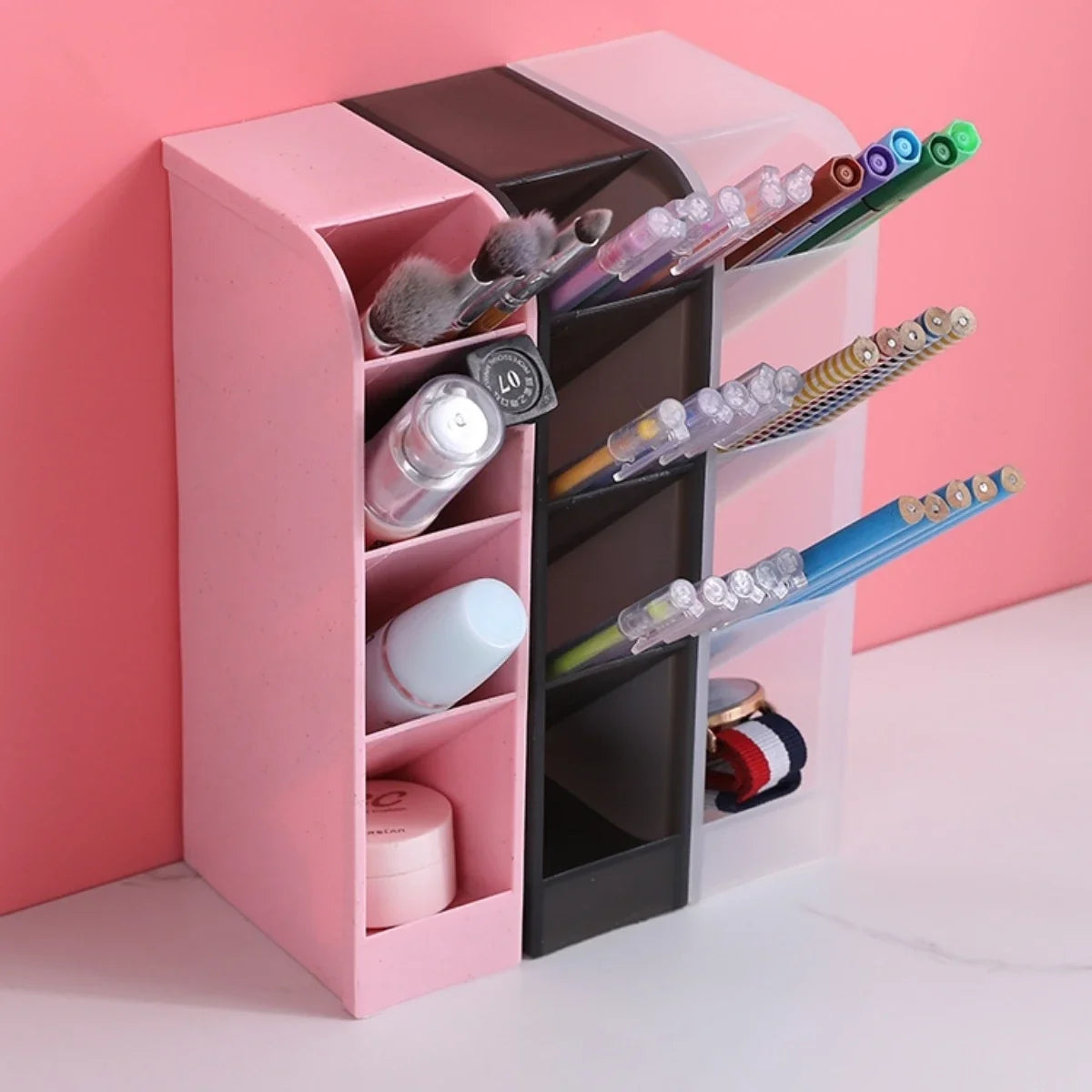 1pc Pen organizer holder table multi-purpose desktop storage box, bedroom living room organizer