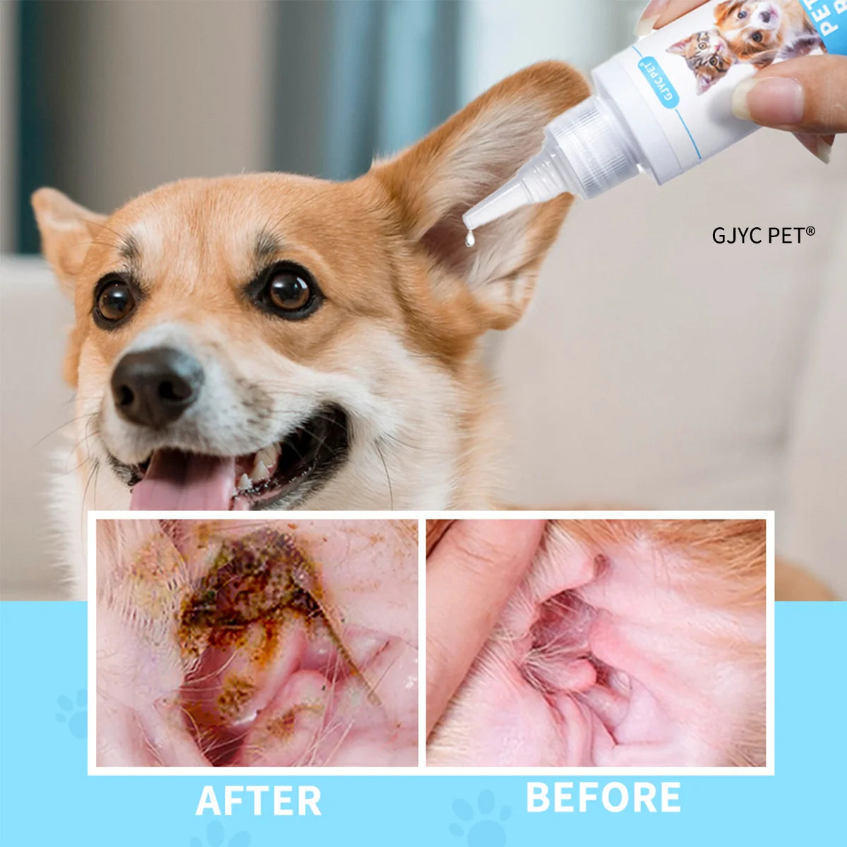 Natural Pet Ear Cleaner for Dogs Cats | Gentle Non-Irritating Ear Cleaning Solution for Wax Dirt Removal Odor Control Daily Care