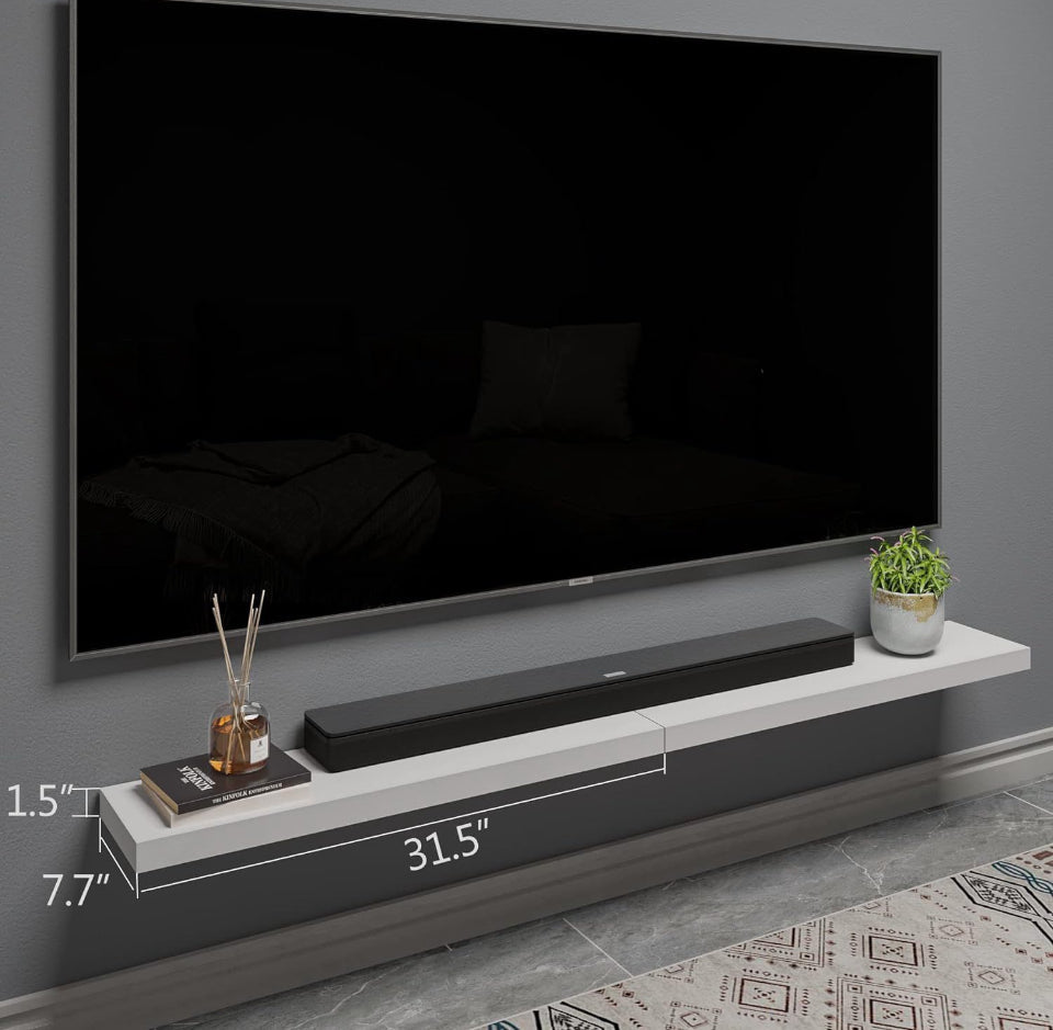 BAMEOS Floating Shelf,Wall Shelf, Decor Wall Mounted Shelves, Hanging Shelf Set for Bathroom Kitchen Living, Kitchen, Room Bedroom Storage White