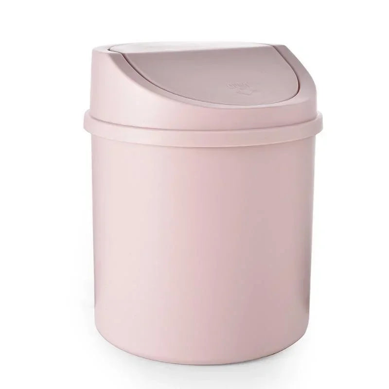 Mini Desktop Trash Can with Lid Garbage Waste Bin Organizer Bedroom Office Desk Storage Box for Car Kitchen Bathroom garbage