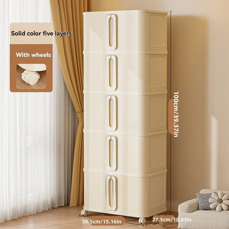 1Pc Foldableing Storage Cabinet Home Living Room Bedroom Gap Storage Cabinet Bedside Sliding Door Finishing Storage Cabinet