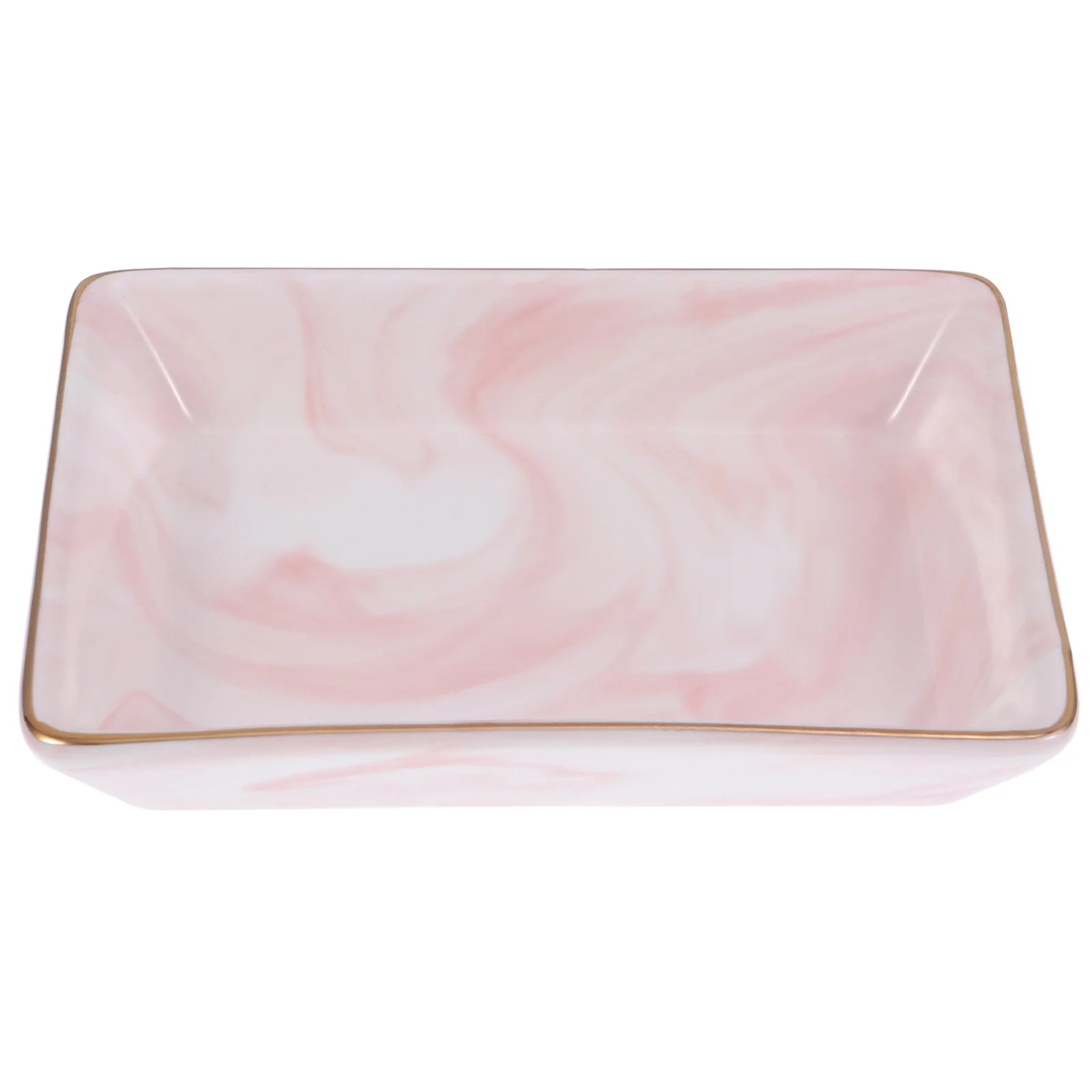 Rectangular Ceramic Marble Pattern Tray Exquisite Crafted Jewelry Storage Plate Organizational Decorative Home Bathroom