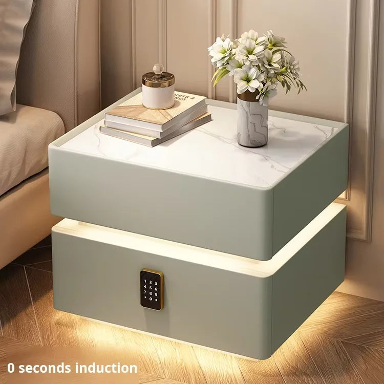 Simple and Modern Intelligent Bedside Table Light Luxury Bedroom Smart Bedside Table Solid Wood Storage Cabinet With Lock