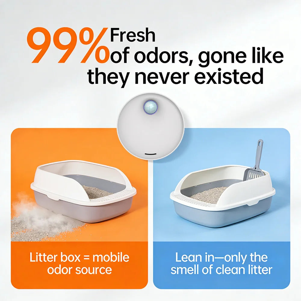 20dB Silent Smart Pet Odor Purifier Auto Sensor Cat Litter Box Deodorizer Odor Eliminator for Pet Toilet Shoe Cabinet Wardrobe