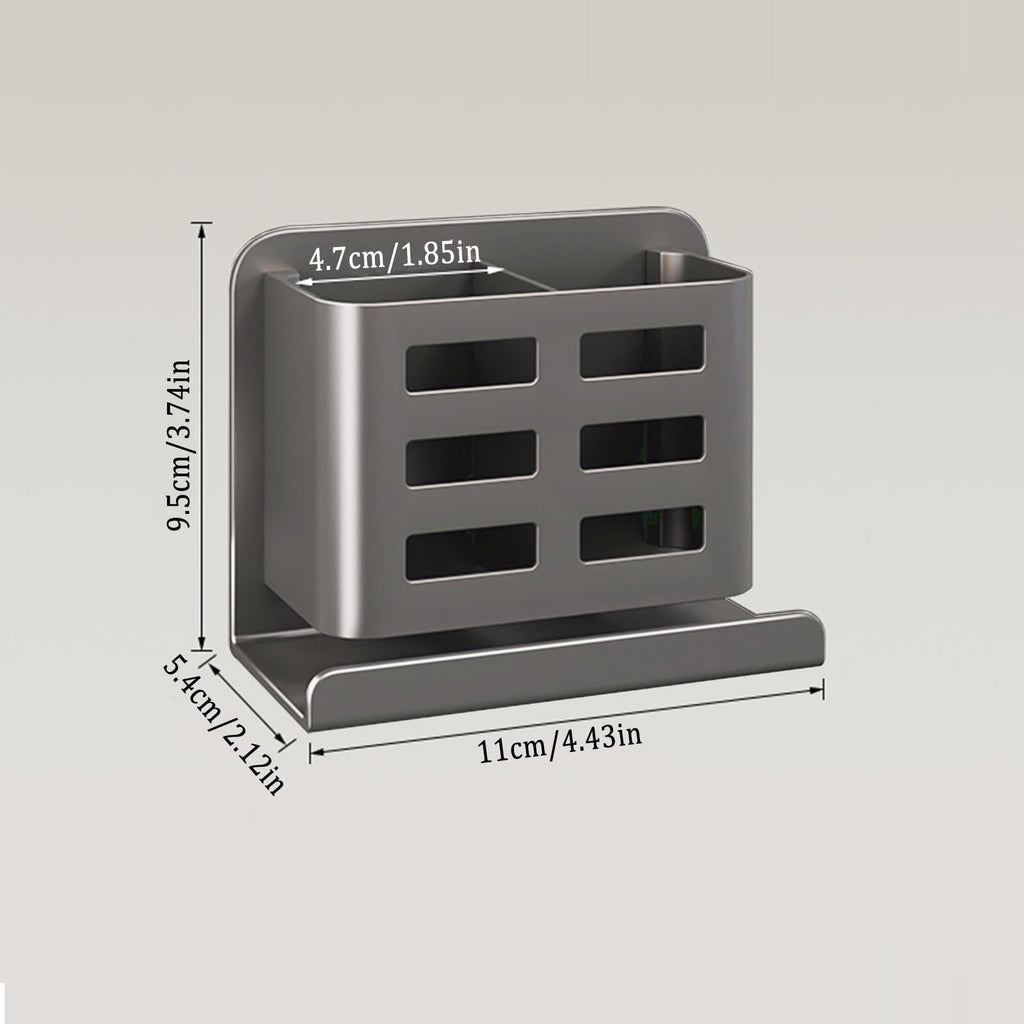 Aluminum Toothbrush Holder Self-Adhesive Hanging Bracket Shower Toothbrush Razor Holder Suitable for Toothbrush, Toothpaste, Razor and Comb etc Bathroom Storage