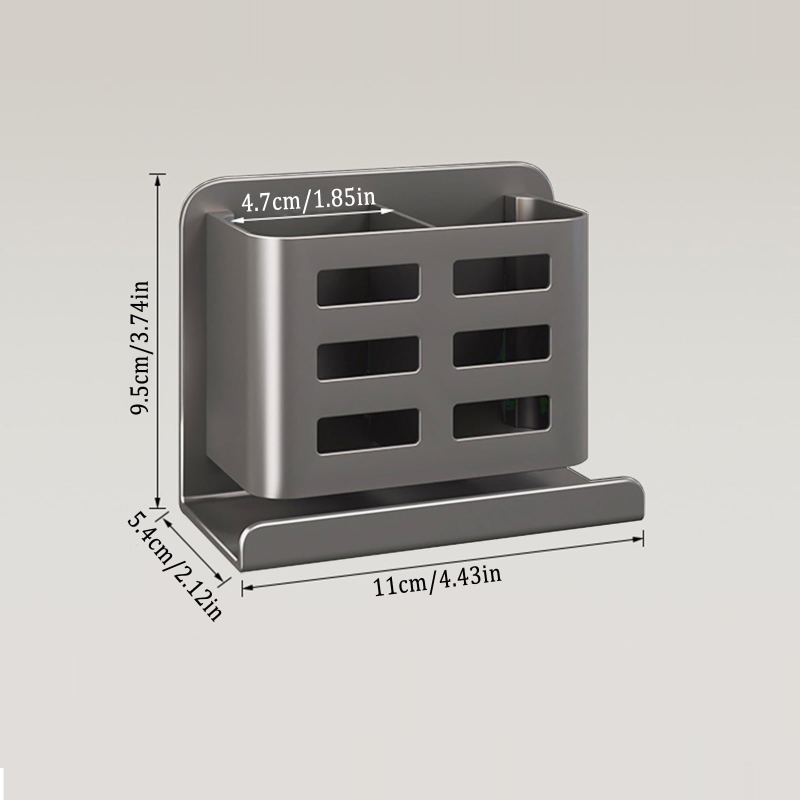 Aluminum Toothbrush Holder Self-Adhesive Hanging Bracket Shower Toothbrush Razor Holder Suitable for Toothbrush, Toothpaste, Razor and Comb etc Bathroom Storage