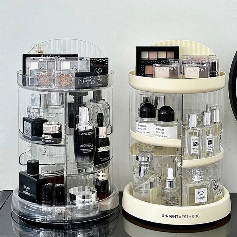 Rotating Cosmetic Organizer for Bedroom Desktop Lipstick Perfume Skincare Transparent Multi-layer Storage Rack
