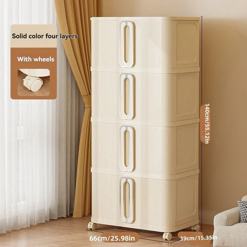 1Pc Foldableing Storage Cabinet Home Living Room Bedroom Gap Storage Cabinet Bedside Sliding Door Finishing Storage Cabinet