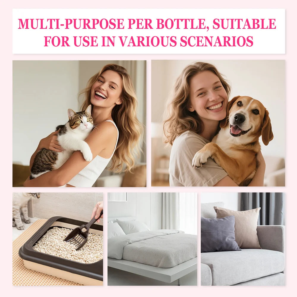 Pet Perfume Spray for Dogs Cat Plant Based Long Lasting Odor Eliminator Floral Fruit Scents Portable Travel Size Pet Deodorizing