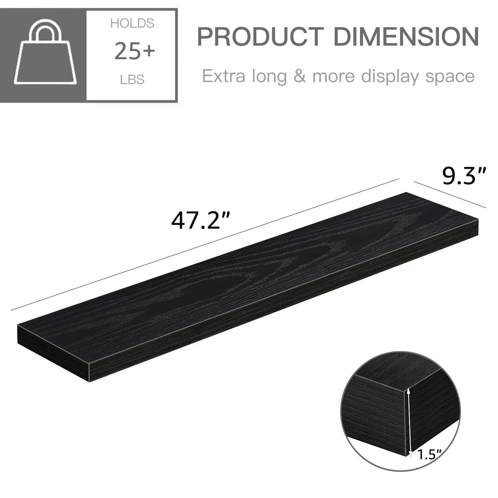 QEEIG Bathroom Floating Shelves for Wall - 15.7" Wall Mounted Shelf Over Toilet Farmhouse Home Decor Display Bookshelf Small 15.7 x 6.7 inch Set of 2, Rustic Brown (008-40BN)