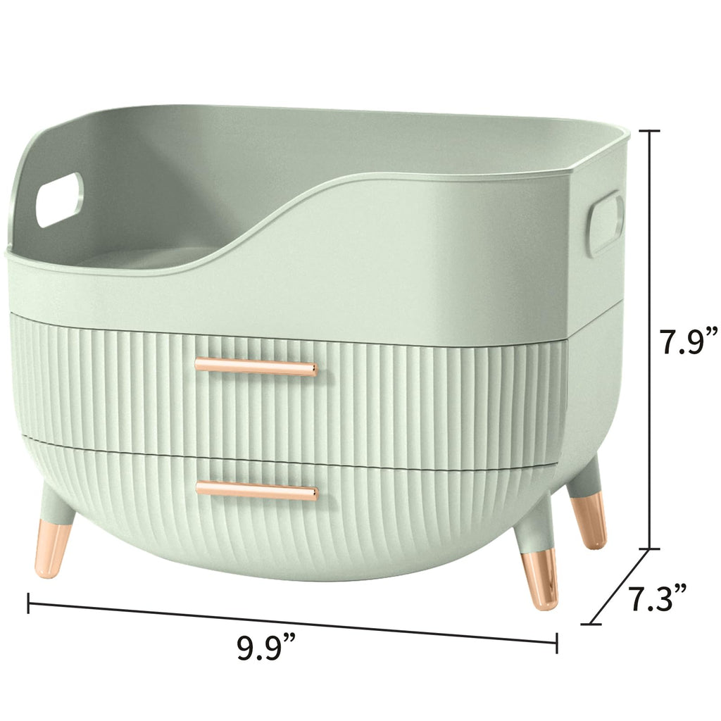 Makeup Organizer with Drawers,Skincare Organizer for Vanity,Storage Box with Handle,Large Cosmetic Display case for Dresser, Bathroom Countertop