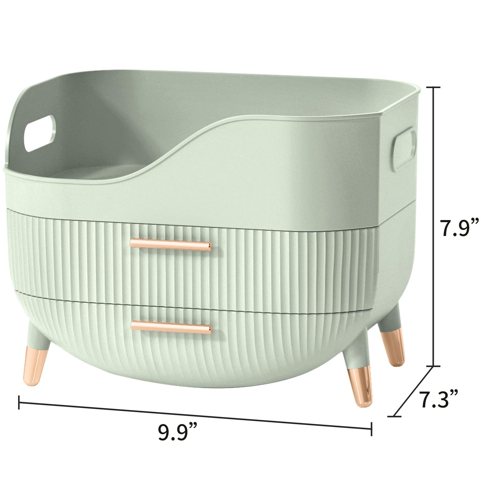 Makeup Organizer with Drawers,Skincare Organizer for Vanity,Storage Box with Handle,Large Cosmetic Display case for Dresser, Bathroom Countertop