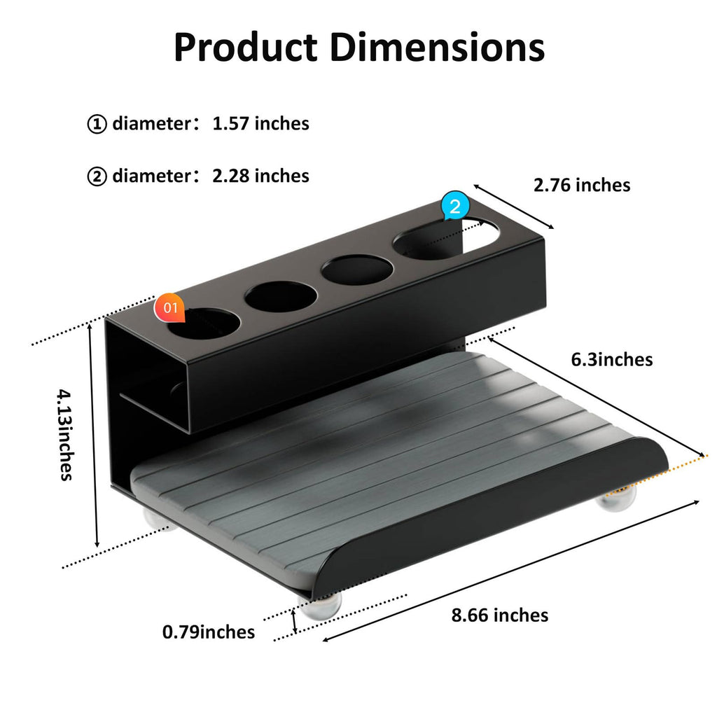 Quick Dry Electric Toothbrush Holder 4 Slots Metal Bathroom Counter Organizer for Toothpaste Razor Mouthwash, White