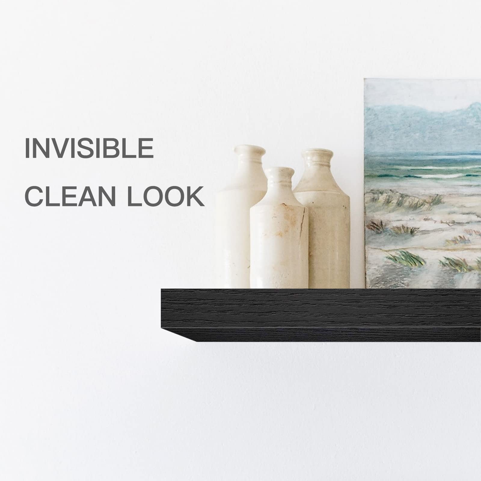 QEEIG Bathroom Floating Shelves for Wall - 15.7" Wall Mounted Shelf Over Toilet Farmhouse Home Decor Display Bookshelf Small 15.7 x 6.7 inch Set of 2, Rustic Brown (008-40BN)