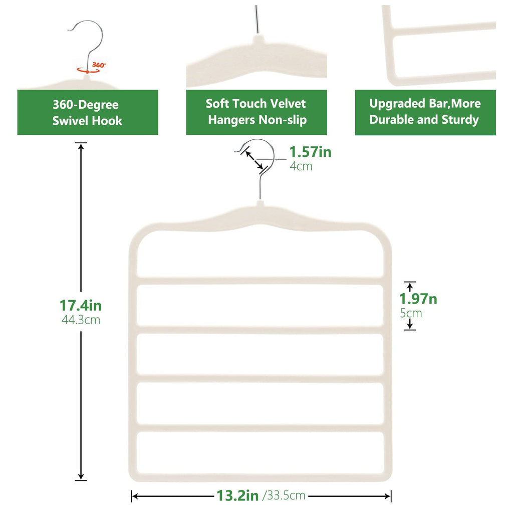 Closet Organizers and Storage,3 Pack Organization and Storage Pants-Hangers-Space-Saving,Velvet Hanger for Dorm Room for College Students Girls Boys Guys Hanging Jean Scarf