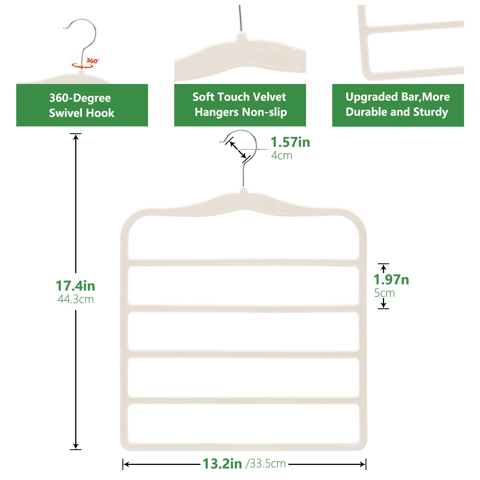 Closet Organizers and Storage,3 Pack Organization and Storage Pants-Hangers-Space-Saving,Velvet Hanger for Dorm Room for College Students Girls Boys Guys Hanging Jean Scarf