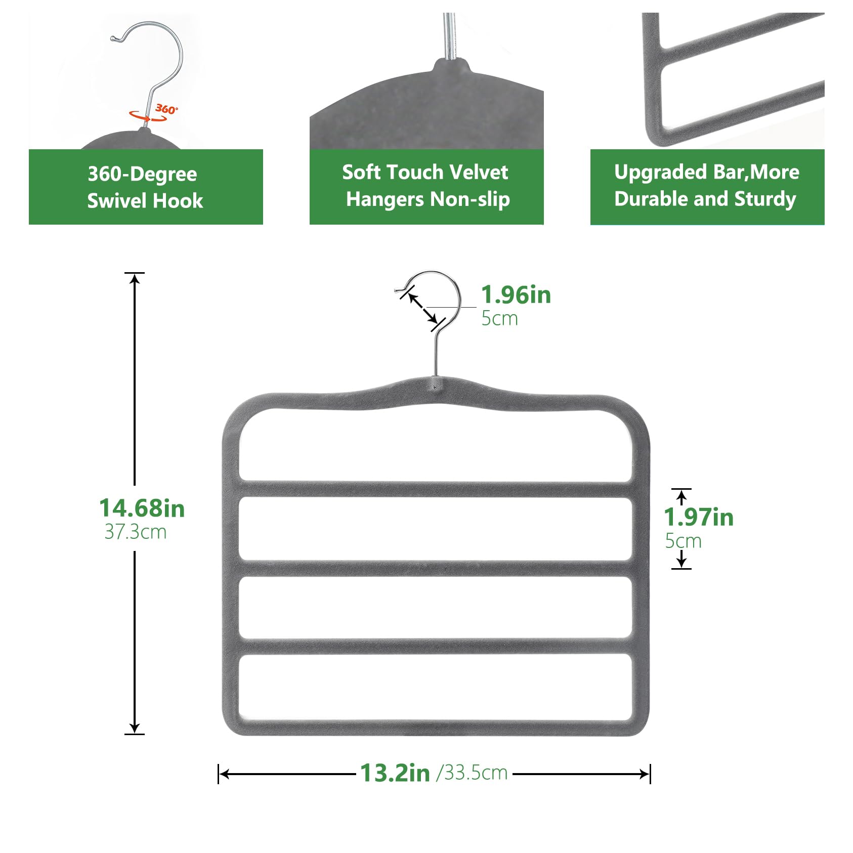 Closet Organizers and Storage,3 Pack Organization and Storage Pants-Hangers-Space-Saving,Velvet Hanger for Dorm Room for College Students Girls Boys Guys Hanging Jean Scarf