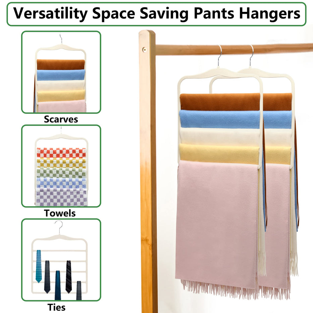 Closet Organizers and Storage,3 Pack Organization and Storage Pants-Hangers-Space-Saving,Velvet Hanger for Dorm Room for College Students Girls Boys Guys Hanging Jean Scarf