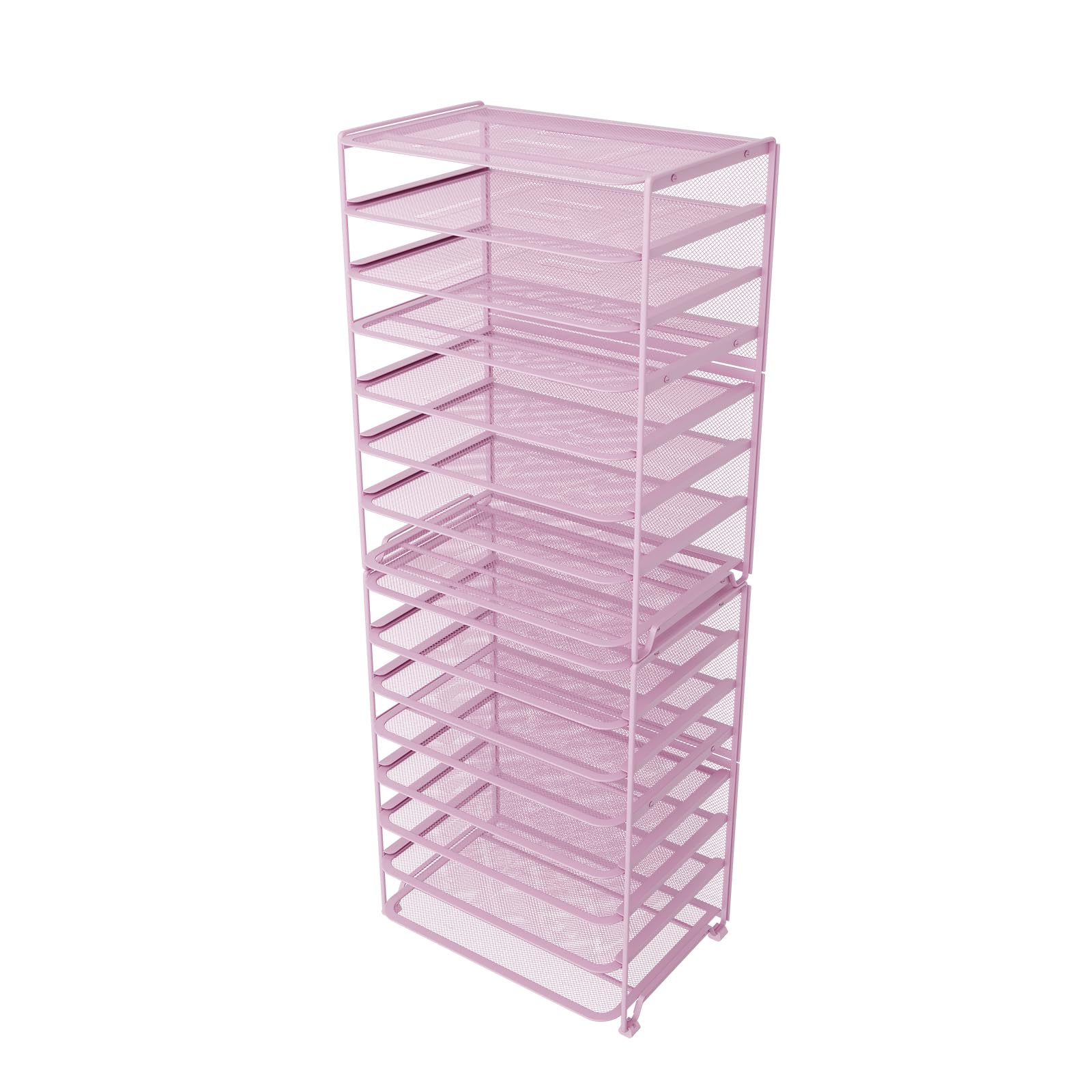 Simple Trending 7 Tier Desk File Organizer, Letter Tray Paper Organizer with Pen Holder and Metal Hanging Basket, Black