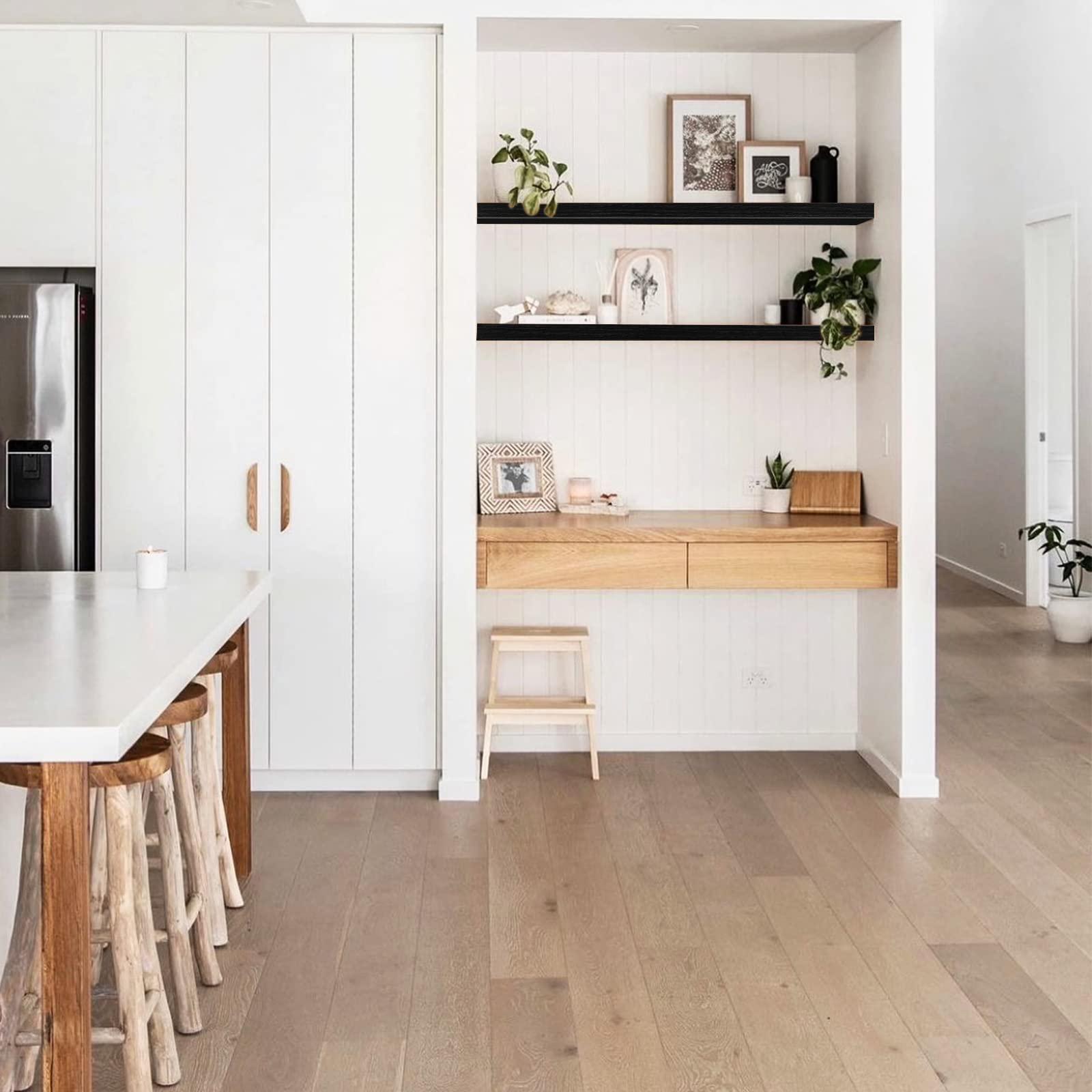 QEEIG Bathroom Floating Shelves for Wall - 15.7" Wall Mounted Shelf Over Toilet Farmhouse Home Decor Display Bookshelf Small 15.7 x 6.7 inch Set of 2, Rustic Brown (008-40BN)