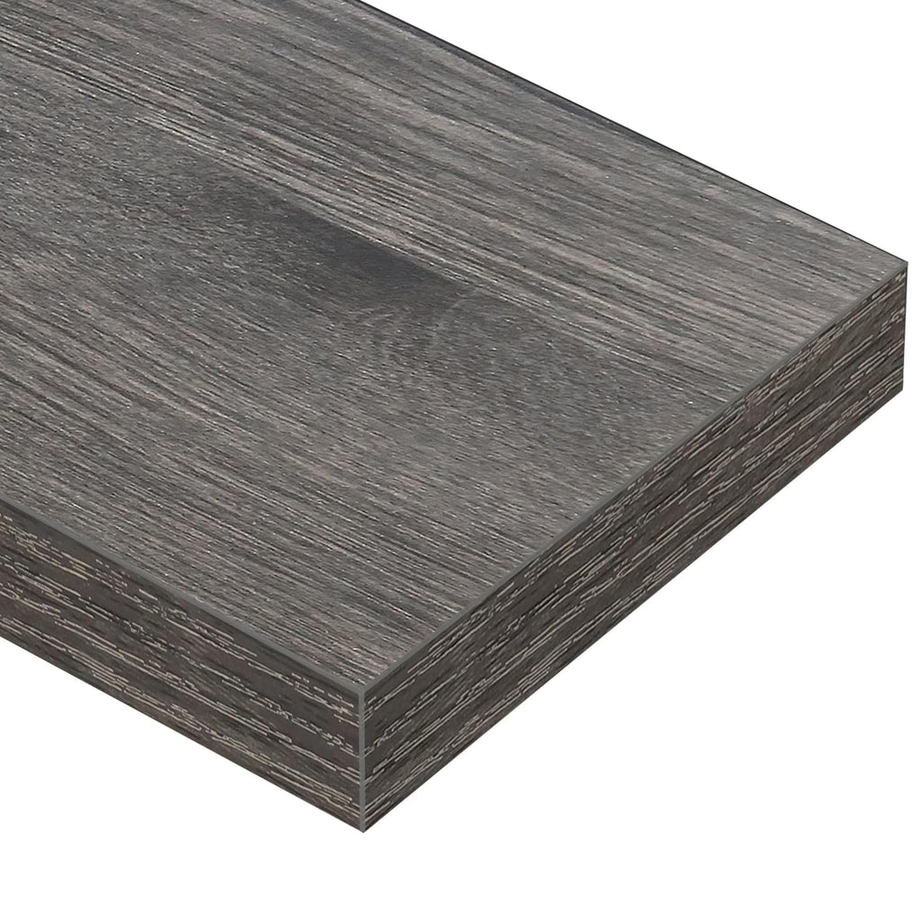 QEEIG Bathroom Floating Shelves for Wall - 15.7" Wall Mounted Shelf Over Toilet Farmhouse Home Decor Display Bookshelf Small 15.7 x 6.7 inch Set of 2, Rustic Brown (008-40BN)