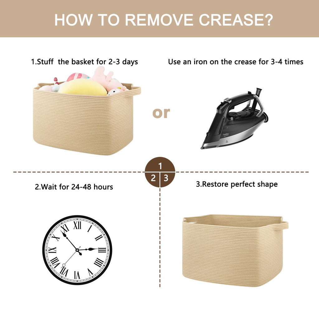 95L Extra Large Blanket Basket, 24" x 16.9" x 14.2" Woven Storage Basket for Living Room, Rectangle Nursery Blanket Storage for Toys, Towels, Dirty Clothes (Black)