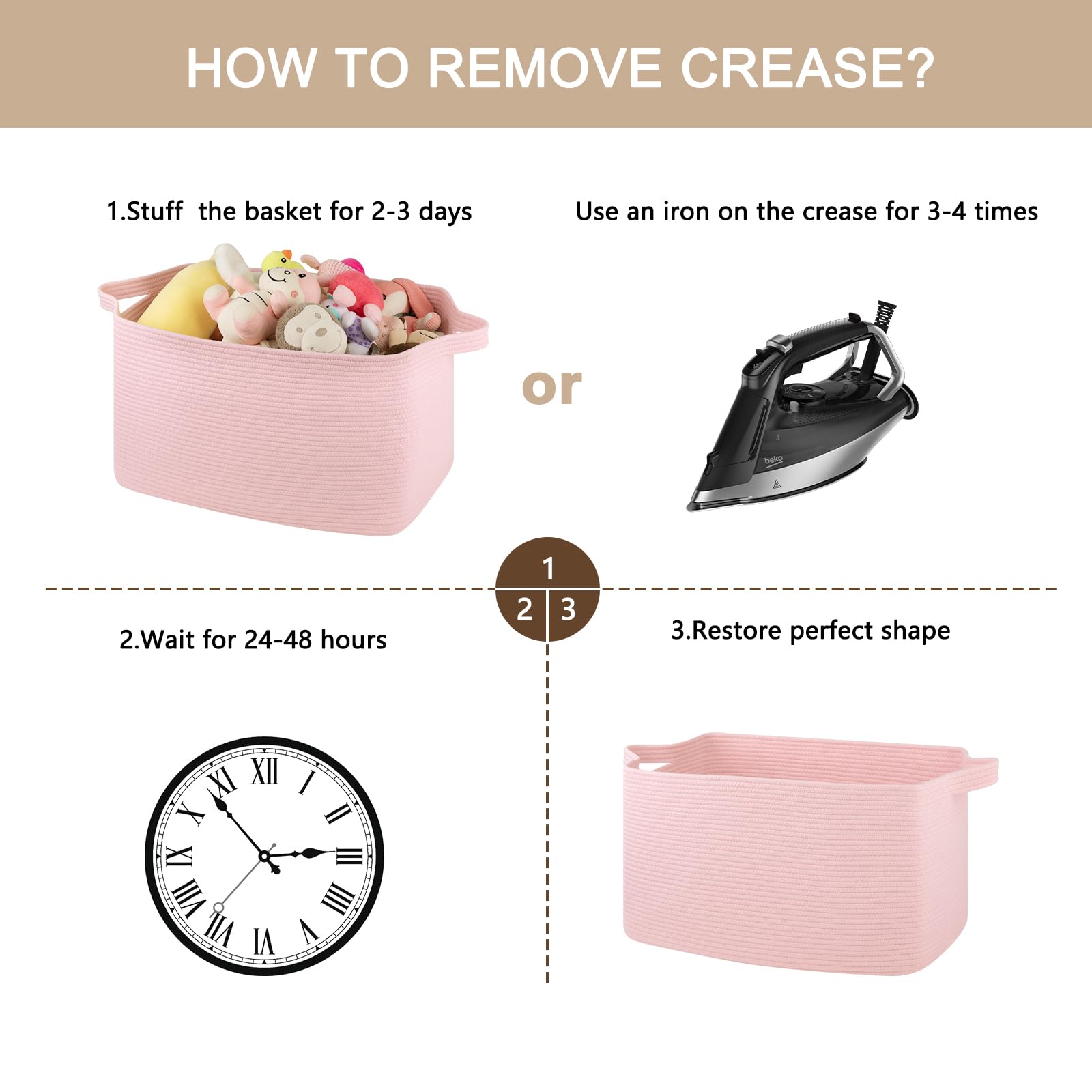 95L Extra Large Blanket Basket, 24" x 16.9" x 14.2" Woven Storage Basket for Living Room, Rectangle Nursery Blanket Storage for Toys, Towels, Dirty Clothes (Black)