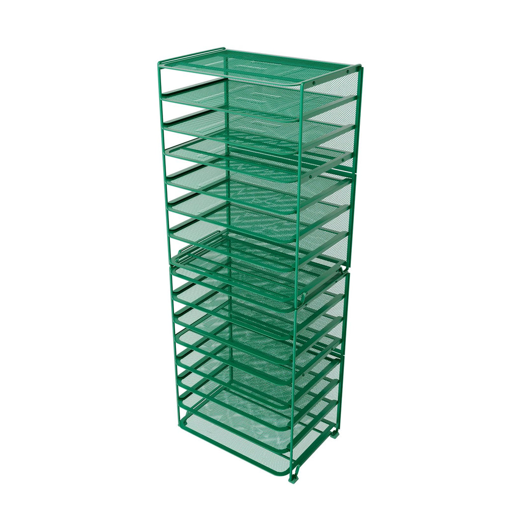 Simple Trending 7 Tier Desk File Organizer, Letter Tray Paper Organizer with Pen Holder and Metal Hanging Basket, Black