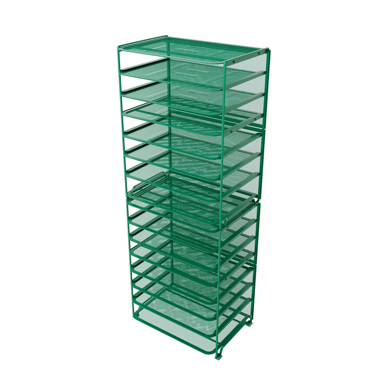 Simple Trending 7 Tier Desk File Organizer, Letter Tray Paper Organizer with Pen Holder and Metal Hanging Basket, Black