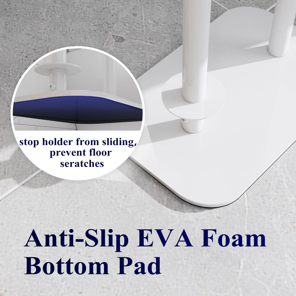 Kitsure Toilet Paper Holder Free Standing – Rustproof Metal Toilet Paper Stand for 4 Rolls with Anti-Slip Base and Shelf for Phone & Small Items, Bathroom Organizers and Storage, Medium, Black