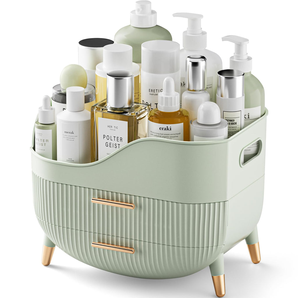 Makeup Organizer with Drawers,Skincare Organizer for Vanity,Storage Box with Handle,Large Cosmetic Display case for Dresser, Bathroom Countertop