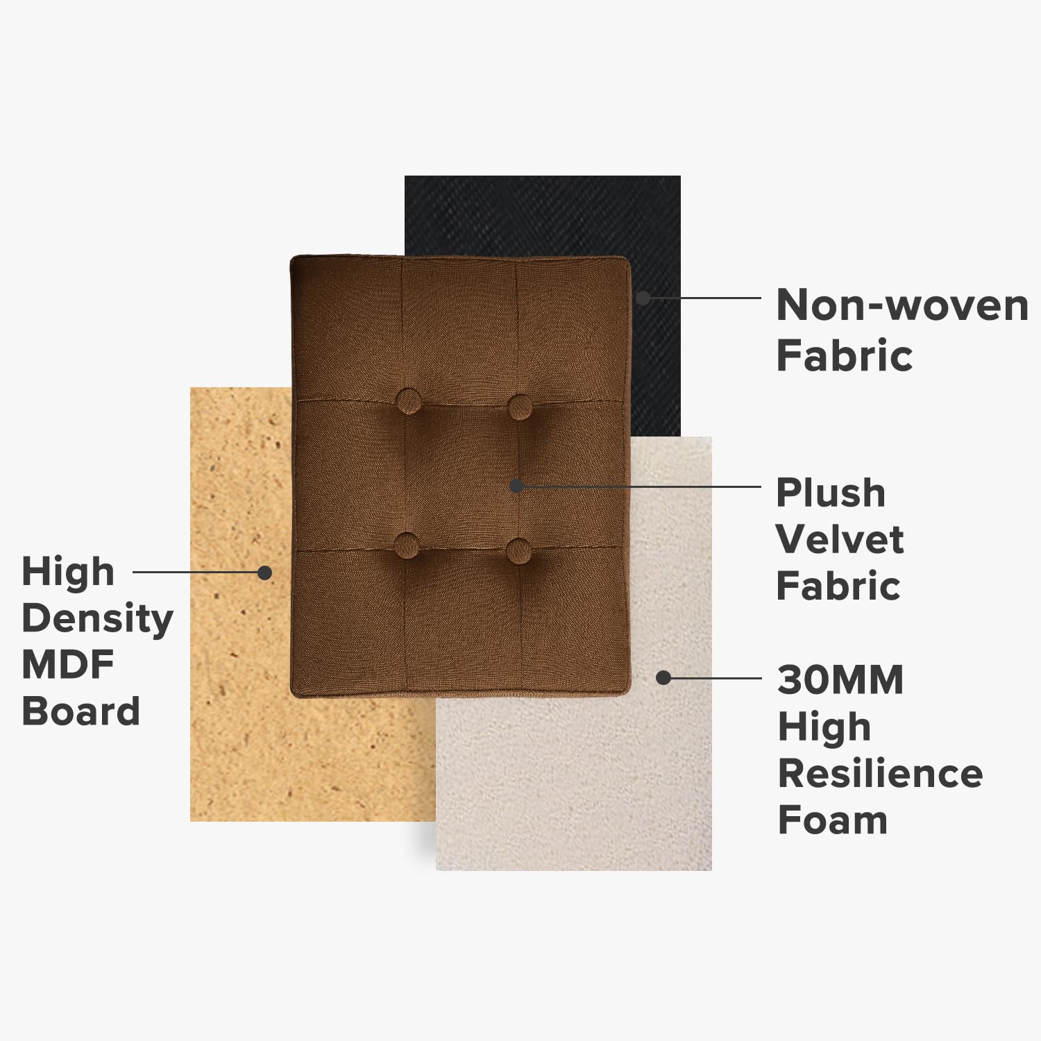 LINMAGCO Ottoman Storage Ottoman with Storage Small Foot Rest Stool Under Desk Stool Short Folding Footrest Linen Cloth Dark Gray 16X12X12IN