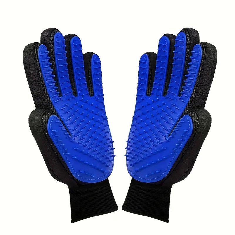 2PCS Pet Grooming Gloves, Massage Deshedding Brush for Dogs Cats, Efficient Tool to Remove Loose Pet Fur