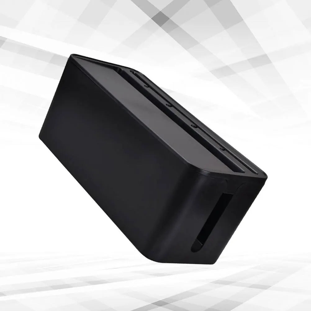 Power Cord Storage Box Black Plastic Cable Organizer For Home Office Living Room Bedroom Kitchen Bathroom Study Wire Arranging