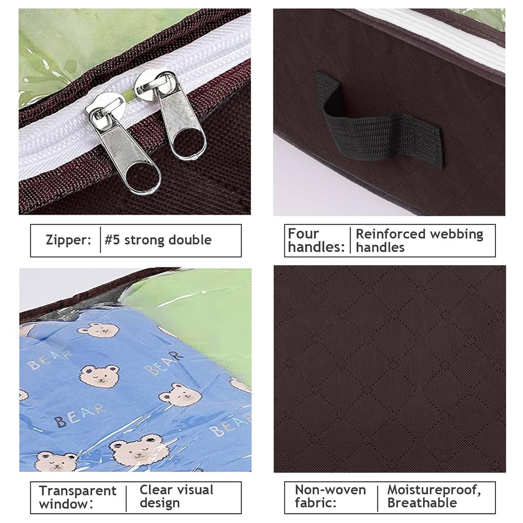 Budding Joy 90L Under Bed Storage Containers, Closet Organizers and Storage Bins, Foldable Underbed Storage Bags for Blanket, Clothing, Comforter, Sweaters, Pillows, Linen Sheets, Wrapping Paper, Grey