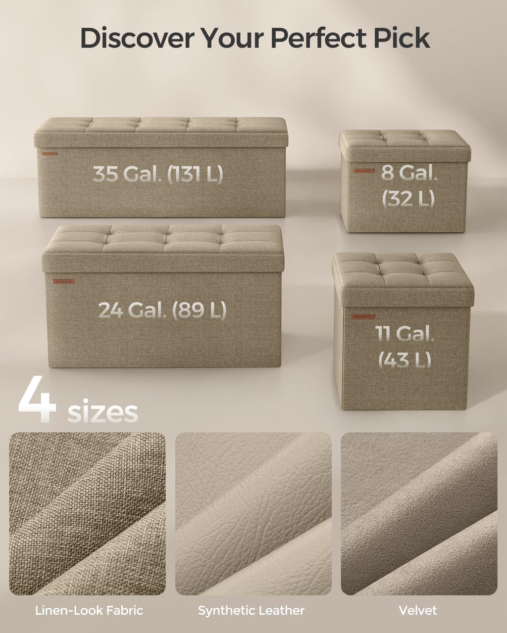 SONGMICS Mazie Collection - 30 Inches Folding Storage Ottoman Bench, Ottoman Foot Rest, End of Bed Bench, Storage Chest, Load 660 lb, for Living Room, Bedroom, Entryway, Ink Black ULSF047B01