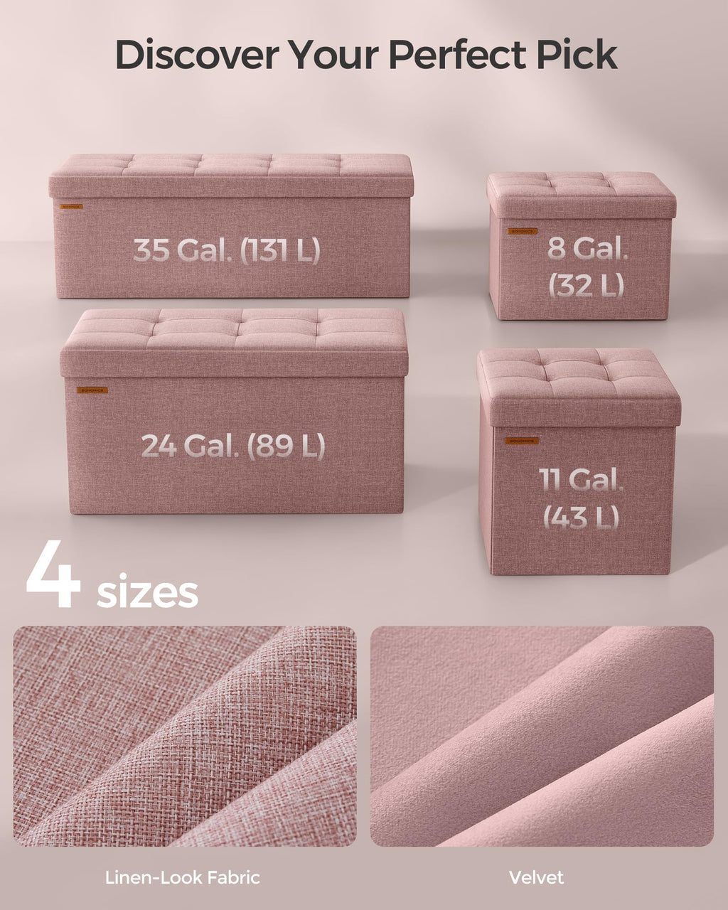 SONGMICS Mazie Collection - 30 Inches Folding Storage Ottoman Bench, Ottoman Foot Rest, End of Bed Bench, Storage Chest, Load 660 lb, for Living Room, Bedroom, Entryway, Ink Black ULSF047B01