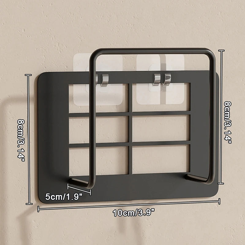 Easy To Install Non Drilling Wall Mounted Router Bracket Multifunctional Stylish White Cast Iron Multi-Purpose Wi-Fi Rack