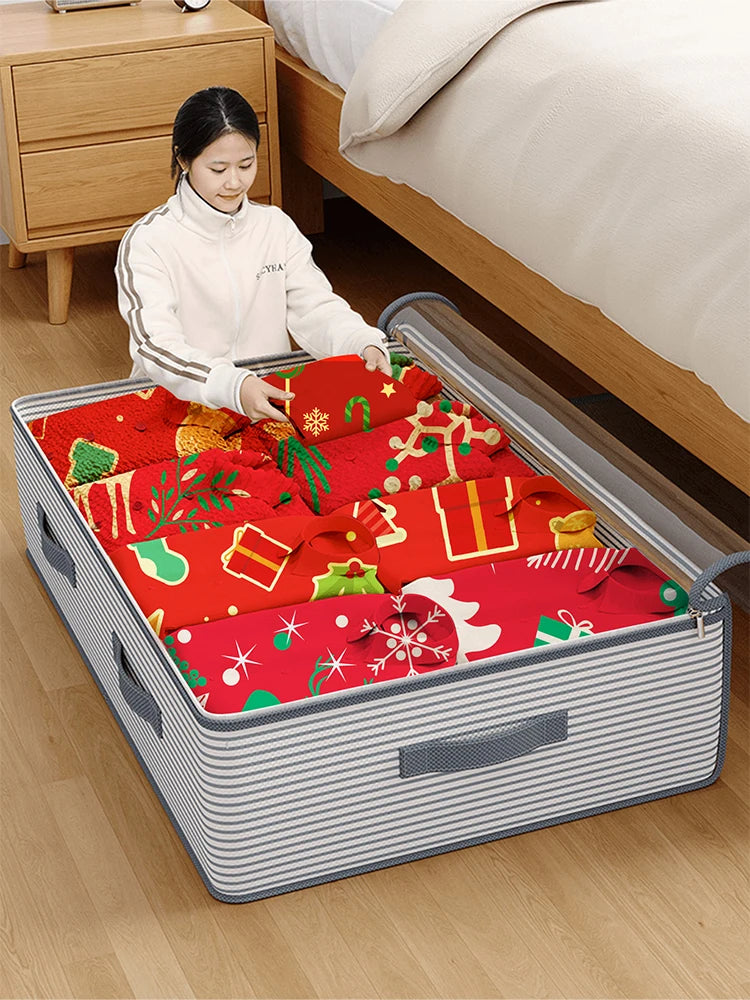 Large Bed Bottom Storage Box Foldable Clothing Quilt Storage Bag Household Dust and Moisture Bedroom Toy Sundries Organizing Bag