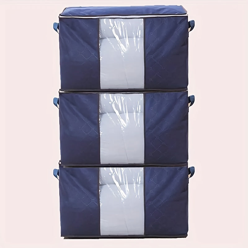 6pcs Foldable Clothes Storage Bins - Collapsible, Stackable, Reinforced Handles, Lids, Closet Organizers - For Clothing, Blanket, Toy, Shoe, Comforters Organization, Attractive Polka Dots Gray Bedroom Accessories