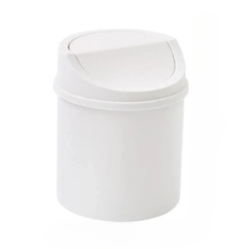 Mini Desktop Trash Can with Lid Garbage Waste Bin Organizer Bedroom Office Desk Storage Box for Car Kitchen Bathroom garbage