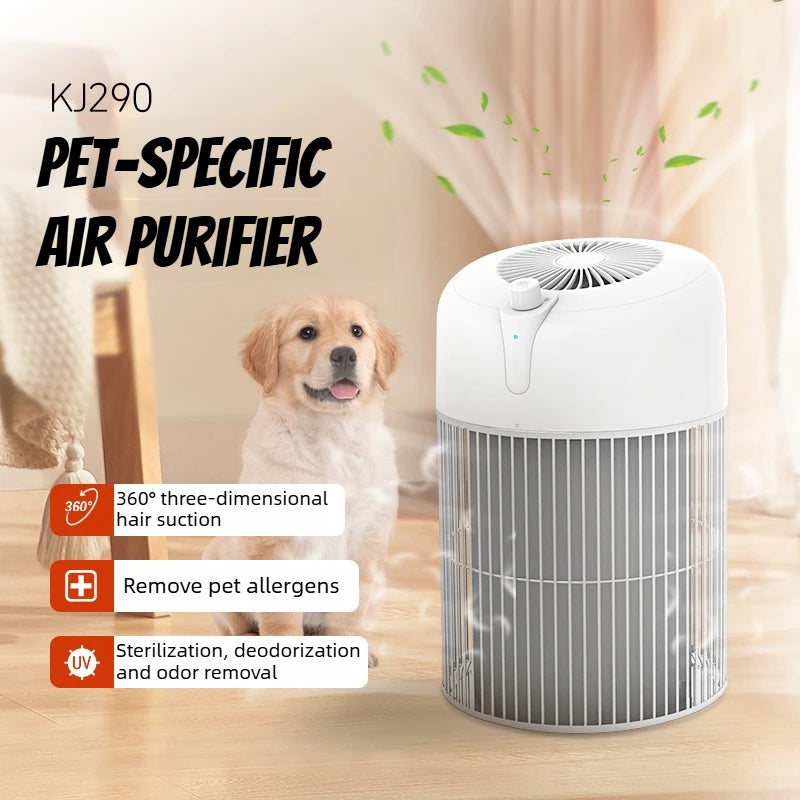 Pet Air Purifier, HEPA Filter for Cat Hair Dander Odor Dust, Quiet 360° Air Intake Large Room Air Cleaner Covers Up to 3000 Ft²
