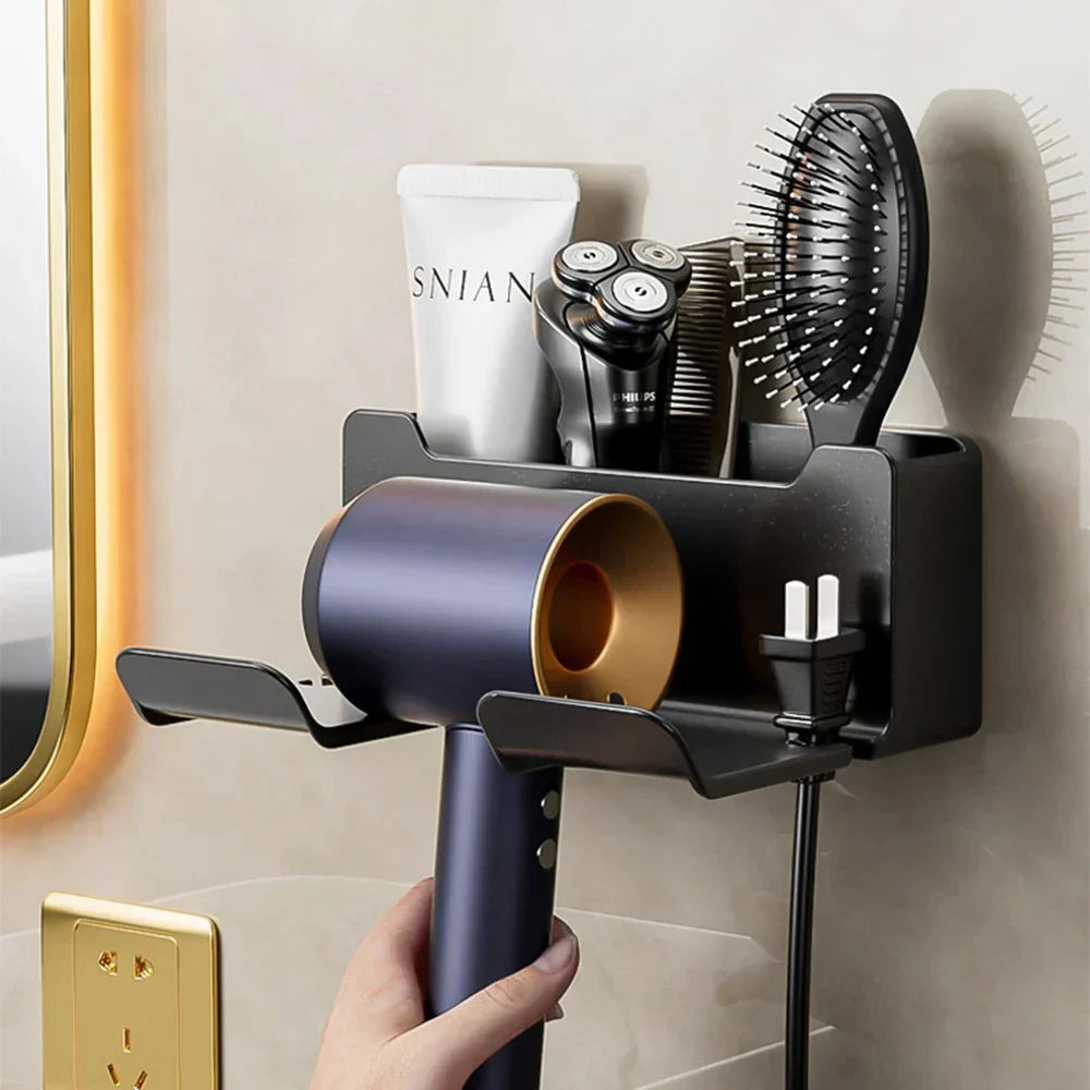 DecorBites™ Hair Dryer Holder and Bathroom Shelves with Storage Box