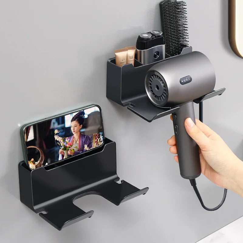 DecorBites™ Hair Dryer Holder and Bathroom Shelves with Storage Box
