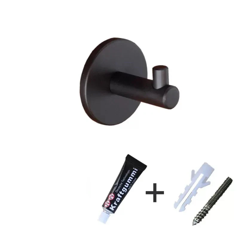 Brass Wall Hook – Gold and Black Towel Hanger for Bathroom, Kitchen, and Bedroom Storage